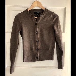 Merino cardigan in natural brown